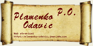Plamenko Odavić vizit kartica